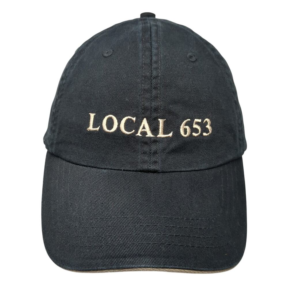 Local 653 Slideback Baseball Hat Black One Size Embroidered Bayside